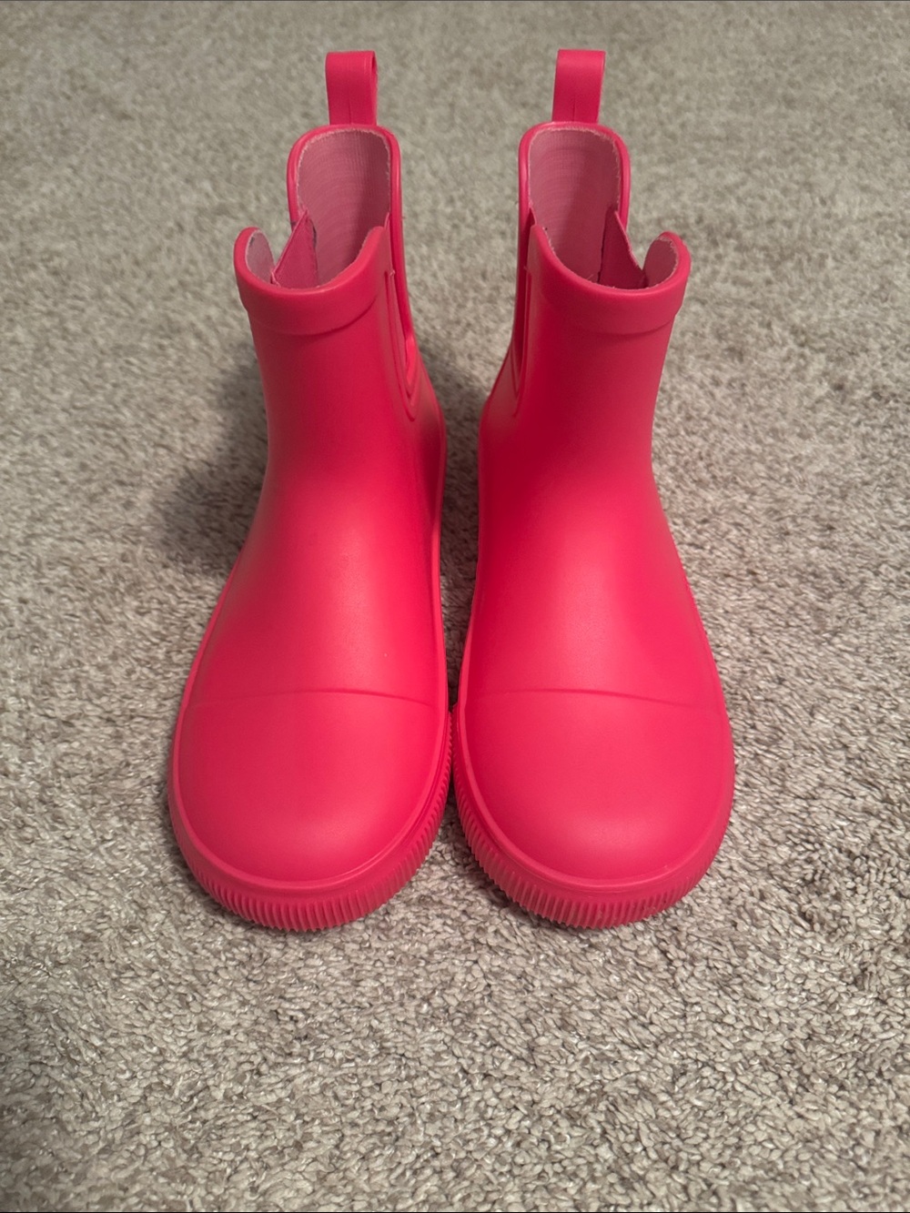 Kids Waterproof Slip-On Hot Pink Rain Boots